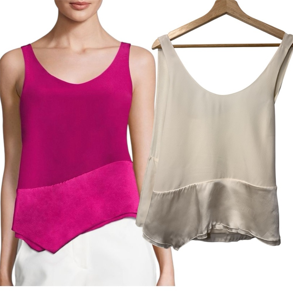 3.1 PHILLIP LIM Asymmetrical Silk Tank Top size 4